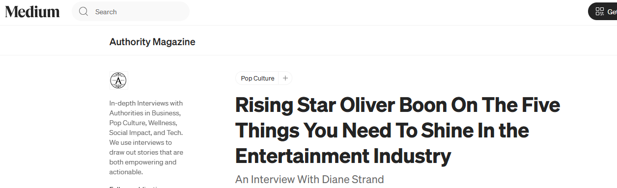Authority Magazine feature on Oliver Boon